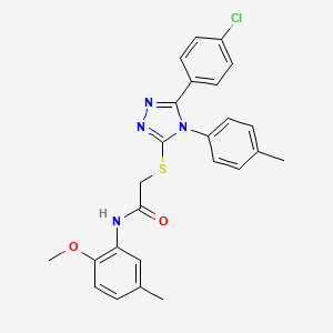 2-{[5-(4-chlorophenyl)-4-(4-methylphenyl)-4H-1,2,4-triazol-3-yl]sulfanyl}-N-(2-methoxy-5-methylphenyl)acetamide