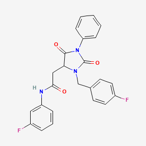 2-[3-(4-fluorobenzyl)-2,5-dioxo-1-phenylimidazolidin-4-yl]-N-(3-fluorophenyl)acetamide