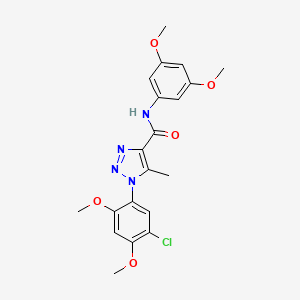 molecular formula C20H21ClN4O5 B11292234 1-(5-chloro-2,4-dimethoxyphenyl)-N-(3,5-dimethoxyphenyl)-5-methyl-1H-1,2,3-triazole-4-carboxamide 