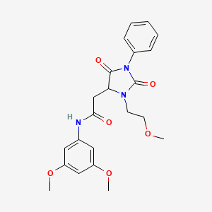 N-(3,5-dimethoxyphenyl)-2-[3-(2-methoxyethyl)-2,5-dioxo-1-phenylimidazolidin-4-yl]acetamide