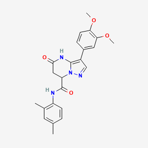 molecular formula C23H24N4O4 B11292270 3-(3,4-dimethoxyphenyl)-N-(2,4-dimethylphenyl)-5-hydroxy-6,7-dihydropyrazolo[1,5-a]pyrimidine-7-carboxamide 