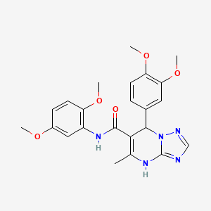 molecular formula C23H25N5O5 B11292284 N-(2,5-dimethoxyphenyl)-7-(3,4-dimethoxyphenyl)-5-methyl-4,7-dihydro[1,2,4]triazolo[1,5-a]pyrimidine-6-carboxamide 