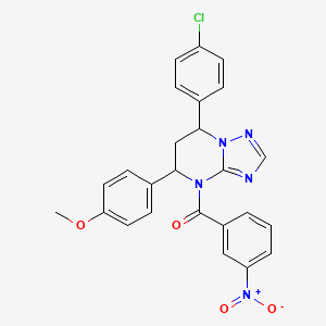 molecular formula C25H20ClN5O4 B11292295 [7-(4-chlorophenyl)-5-(4-methoxyphenyl)-6,7-dihydro[1,2,4]triazolo[1,5-a]pyrimidin-4(5H)-yl](3-nitrophenyl)methanone 