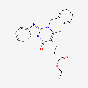 Ethyl 3-(1-benzyl-2-methyl-4-oxo-1,4-dihydropyrimido[1,2-a]benzimidazol-3-yl)propanoate