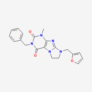 molecular formula C20H19N5O3 B11292344 2-Benzyl-6-(furan-2-ylmethyl)-4-methyl-7,8-dihydropurino[7,8-a]imidazole-1,3-dione 