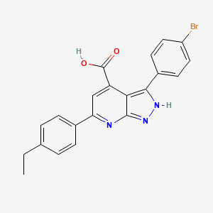 3-(4-bromophenyl)-6-(4-ethylphenyl)-1H-pyrazolo[3,4-b]pyridine-4-carboxylic acid