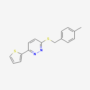 molecular formula C16H14N2S2 B11292378 3-[(4-Methylbenzyl)thio]-6-(2-thienyl)pyridazine 