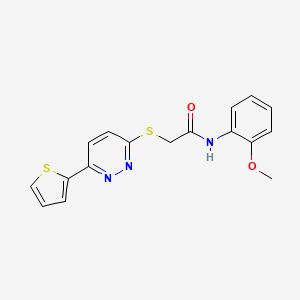 molecular formula C17H15N3O2S2 B11292394 N-(2-methoxyphenyl)-2-[(6-thien-2-ylpyridazin-3-yl)thio]acetamide 