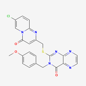 2-[({7-chloro-4-oxo-4H-pyrido[1,2-a]pyrimidin-2-yl}methyl)sulfanyl]-3-[(4-methoxyphenyl)methyl]-3,4-dihydropteridin-4-one