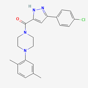 1-[3-(4-Chlorophenyl)-1H-pyrazole-5-carbonyl]-4-(2,5-dimethylphenyl)piperazine