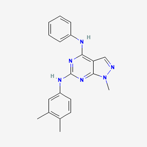 molecular formula C20H20N6 B11292436 N~6~-(3,4-dimethylphenyl)-1-methyl-N~4~-phenyl-1H-pyrazolo[3,4-d]pyrimidine-4,6-diamine 