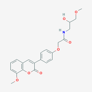 molecular formula C22H23NO7 B11292442 N-(2-hydroxy-3-methoxypropyl)-2-[4-(8-methoxy-2-oxo-2H-chromen-3-yl)phenoxy]acetamide 