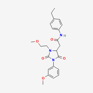 molecular formula C23H27N3O5 B11292454 N-(4-ethylphenyl)-2-[3-(2-methoxyethyl)-1-(3-methoxyphenyl)-2,5-dioxoimidazolidin-4-yl]acetamide 