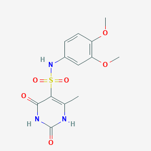 molecular formula C13H15N3O6S B11292485 N-(3,4-dimethoxyphenyl)-2-hydroxy-4-methyl-6-oxo-1,6-dihydropyrimidine-5-sulfonamide 