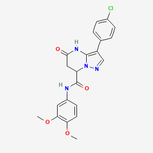 3-(4-chlorophenyl)-N-(3,4-dimethoxyphenyl)-5-hydroxy-6,7-dihydropyrazolo[1,5-a]pyrimidine-7-carboxamide