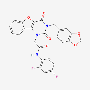 2-(3-(benzo[d][1,3]dioxol-5-ylmethyl)-2,4-dioxo-3,4-dihydrobenzofuro[3,2-d]pyrimidin-1(2H)-yl)-N-(2,4-difluorophenyl)acetamide