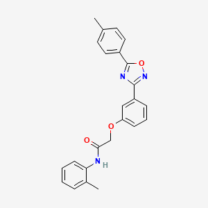 molecular formula C24H21N3O3 B11292509 N-(2-methylphenyl)-2-{3-[5-(4-methylphenyl)-1,2,4-oxadiazol-3-yl]phenoxy}acetamide 