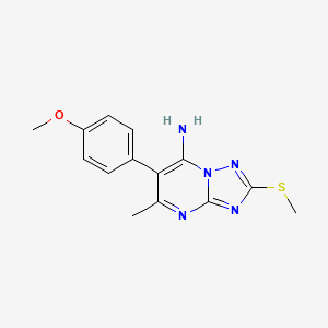 molecular formula C14H15N5OS B11292516 6-(4-Methoxyphenyl)-5-methyl-2-(methylsulfanyl)[1,2,4]triazolo[1,5-a]pyrimidin-7-amine 