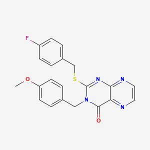 2-{[(4-Fluorophenyl)methyl]sulfanyl}-3-[(4-methoxyphenyl)methyl]-3,4-dihydropteridin-4-one