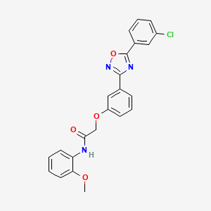 molecular formula C23H18ClN3O4 B11292531 2-{3-[5-(3-chlorophenyl)-1,2,4-oxadiazol-3-yl]phenoxy}-N-(2-methoxyphenyl)acetamide 