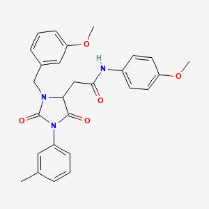 2-[3-(3-methoxybenzyl)-1-(3-methylphenyl)-2,5-dioxoimidazolidin-4-yl]-N-(4-methoxyphenyl)acetamide