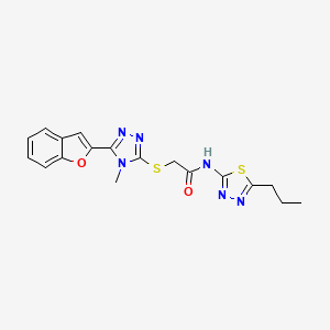 2-{[5-(1-benzofuran-2-yl)-4-methyl-4H-1,2,4-triazol-3-yl]sulfanyl}-N-(5-propyl-1,3,4-thiadiazol-2-yl)acetamide