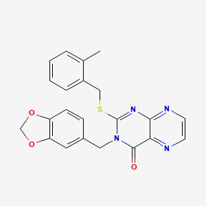 3-[(2H-1,3-benzodioxol-5-yl)methyl]-2-{[(2-methylphenyl)methyl]sulfanyl}-3,4-dihydropteridin-4-one