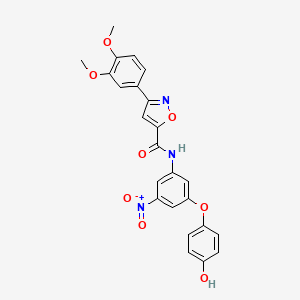 3-(3,4-dimethoxyphenyl)-N-[3-(4-hydroxyphenoxy)-5-nitrophenyl]-1,2-oxazole-5-carboxamide