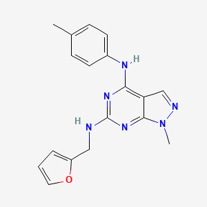 molecular formula C18H18N6O B11292567 N~6~-(furan-2-ylmethyl)-1-methyl-N~4~-(4-methylphenyl)-1H-pyrazolo[3,4-d]pyrimidine-4,6-diamine 