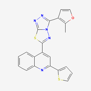 4-[3-(2-Methylfuran-3-yl)[1,2,4]triazolo[3,4-b][1,3,4]thiadiazol-6-yl]-2-(thiophen-2-yl)quinoline