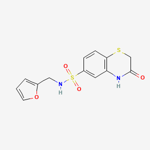 molecular formula C13H12N2O4S2 B11292654 N-(furan-2-ylmethyl)-3-hydroxy-2H-1,4-benzothiazine-6-sulfonamide 