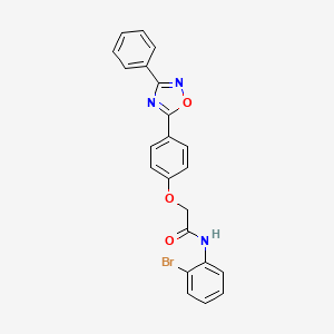 molecular formula C22H16BrN3O3 B11292663 N-(2-bromophenyl)-2-[4-(3-phenyl-1,2,4-oxadiazol-5-yl)phenoxy]acetamide 