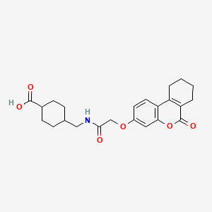 molecular formula C23H27NO6 B11292672 trans-4-[({[(6-oxo-7,8,9,10-tetrahydro-6H-benzo[c]chromen-3-yl)oxy]acetyl}amino)methyl]cyclohexanecarboxylic acid 