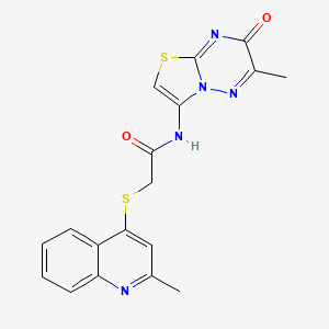 N-(6-methyl-7-oxo-7H-[1,3]thiazolo[3,2-b][1,2,4]triazin-3-yl)-2-[(2-methylquinolin-4-yl)sulfanyl]acetamide