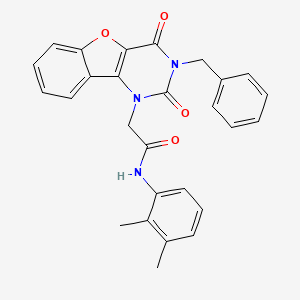 molecular formula C27H23N3O4 B11292692 2-(3-benzyl-2,4-dioxo-3,4-dihydrobenzofuro[3,2-d]pyrimidin-1(2H)-yl)-N-(2,3-dimethylphenyl)acetamide 