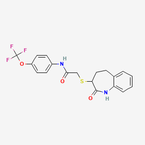 2-[(2-hydroxy-4,5-dihydro-3H-1-benzazepin-3-yl)sulfanyl]-N-[4-(trifluoromethoxy)phenyl]acetamide