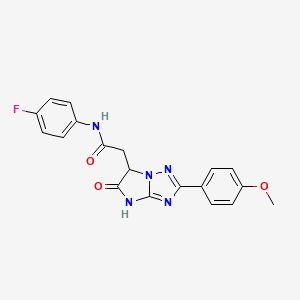 molecular formula C19H16FN5O3 B11292718 N-(4-fluorophenyl)-2-[2-(4-methoxyphenyl)-5-oxo-5,6-dihydro-4H-imidazo[1,2-b][1,2,4]triazol-6-yl]acetamide 