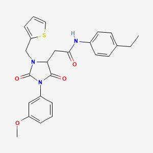 N-(4-ethylphenyl)-2-[1-(3-methoxyphenyl)-2,5-dioxo-3-(thiophen-2-ylmethyl)imidazolidin-4-yl]acetamide