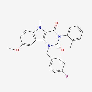 1-(4-fluorobenzyl)-8-methoxy-5-methyl-3-(2-methylphenyl)-1H-pyrimido[5,4-b]indole-2,4(3H,5H)-dione