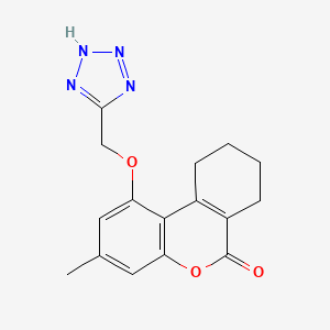 molecular formula C16H16N4O3 B11292762 3-methyl-1-(2H-tetrazol-5-ylmethoxy)-7,8,9,10-tetrahydrobenzo[c]chromen-6-one 