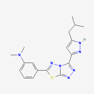 N,N-dimethyl-3-{3-[5-(2-methylpropyl)-1H-pyrazol-3-yl][1,2,4]triazolo[3,4-b][1,3,4]thiadiazol-6-yl}aniline