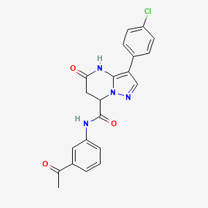 molecular formula C21H17ClN4O3 B11292776 N-(3-acetylphenyl)-3-(4-chlorophenyl)-5-hydroxy-6,7-dihydropyrazolo[1,5-a]pyrimidine-7-carboxamide 