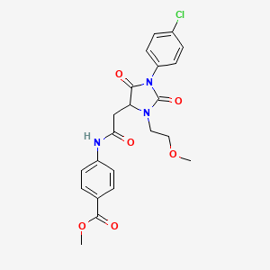 Methyl 4-({[1-(4-chlorophenyl)-3-(2-methoxyethyl)-2,5-dioxoimidazolidin-4-yl]acetyl}amino)benzoate