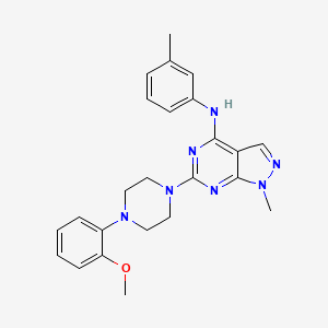 molecular formula C24H27N7O B11292814 6-[4-(2-methoxyphenyl)piperazin-1-yl]-1-methyl-N-(3-methylphenyl)-1H-pyrazolo[3,4-d]pyrimidin-4-amine 