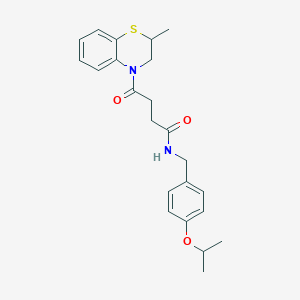 molecular formula C23H28N2O3S B11292845 N-(4-isopropoxybenzyl)-4-keto-4-(2-methyl-2,3-dihydro-1,4-benzothiazin-4-yl)butyramide 