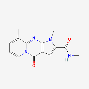 molecular formula C14H14N4O2 B11292888 N,1,9-trimethyl-4-oxo-1,4-dihydropyrido[1,2-a]pyrrolo[2,3-d]pyrimidine-2-carboxamide 