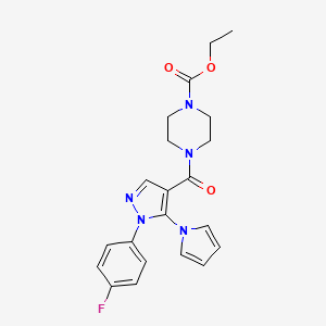 ethyl 4-{[1-(4-fluorophenyl)-5-(1H-pyrrol-1-yl)-1H-pyrazol-4-yl]carbonyl}piperazine-1-carboxylate