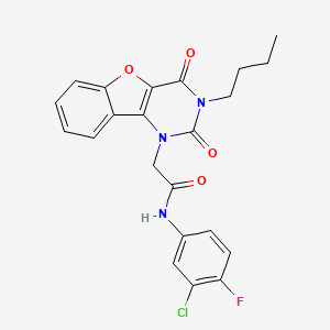 2-(3-butyl-2,4-dioxo-3,4-dihydro[1]benzofuro[3,2-d]pyrimidin-1(2H)-yl)-N-(3-chloro-4-fluorophenyl)acetamide