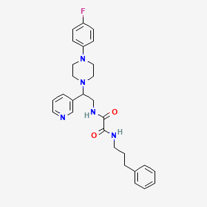 N1-(2-(4-(4-fluorophenyl)piperazin-1-yl)-2-(pyridin-3-yl)ethyl)-N2-(3-phenylpropyl)oxalamide