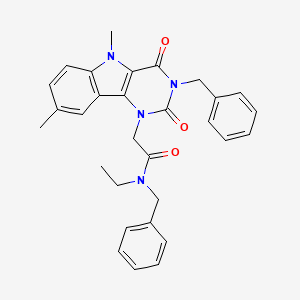 N-benzyl-2-(3-benzyl-5,8-dimethyl-2,4-dioxo-2,3,4,5-tetrahydro-1H-pyrimido[5,4-b]indol-1-yl)-N-ethylacetamide